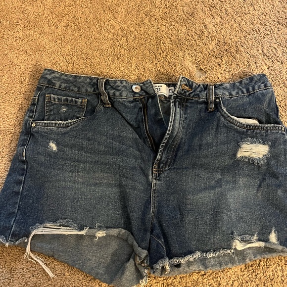 Casual Blue Distressed Jean Shorts - Picture 1 of 2